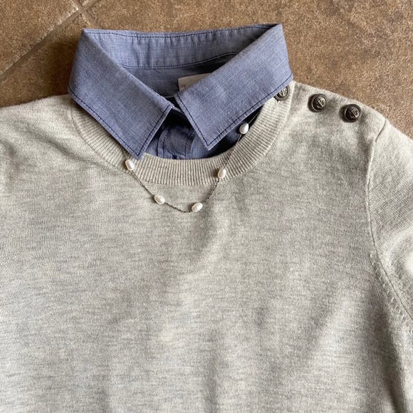 J. Crew Sweater - GUC Gray 3 Button on Shoulder - Picture 2 of 11